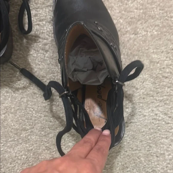 Free People Rory Studded Black and Silver Ankle Boots - Picture 5 of 8